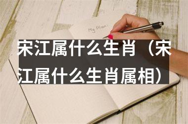 宋江属什么生肖（宋江属什么生肖属相）