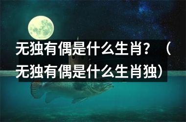 <h3>无独有偶是什么生肖？（无独有偶是什么生肖独）