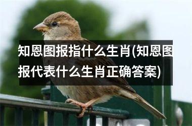 <h3>知恩图报指什么生肖(知恩图报代表什么生肖正确答案)