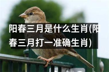 阳春三月是什么生肖(阳春三月打一准确生肖)