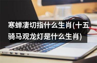 <h3>寒蝉凄切指什么生肖(十五骑马观龙灯是什么生肖)