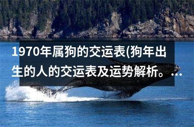 <h3>1970年属狗的交运表(狗年出生的人的交运表及运势解析。)