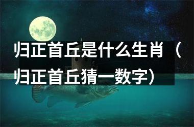 <h3>归正首丘是什么生肖（归正首丘猜一数字）