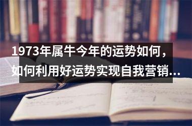 <h3>1973年属牛今年的运势如何，如何利用好运势实现自我营销？