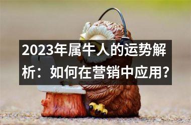 <h3>2025年属牛人的运势解析：如何在营销中应用？