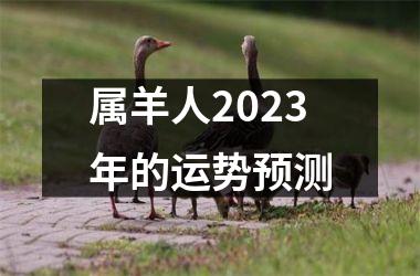 <h3>属羊人2023年的运势预测