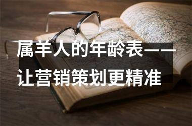 <h3>属羊人的年龄表——让营销策划更精准