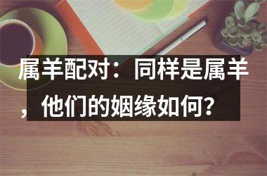 <h3>属羊配对：同样是属羊，他们的姻缘如何？