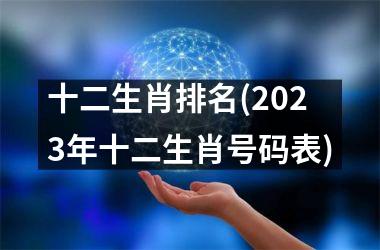 <h3>十二生肖排名(2025年十二生肖号码表)