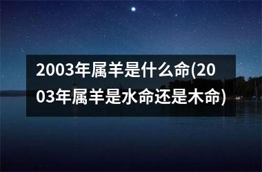 <h3>2003年属羊是什么命(2003年属羊是水命还是木命)