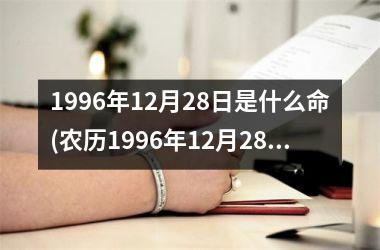 <h3>1996年12月28日是什么命(农历1996年12月28日生女命运)