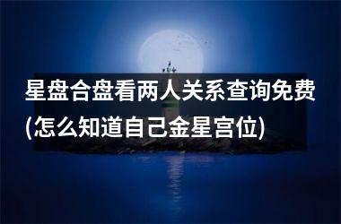 星盘合盘看两人关系查询免费(怎么知道自己金星宫位)