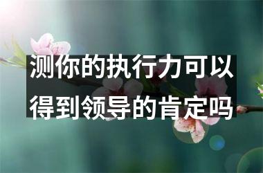 <h3>测你的执行力可以得到领导的肯定吗