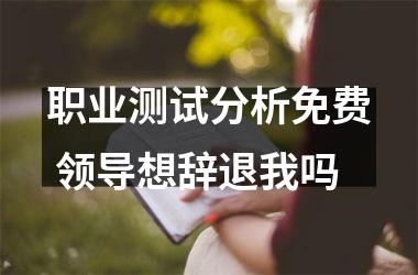 <h3>职业测试分析免费 领导想辞退我吗