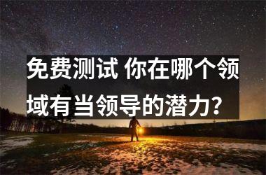 <h3>免费测试 你在哪个领域有当领导的潜力？