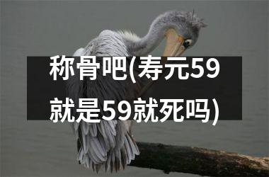 称骨吧(寿元59就是59就死吗)