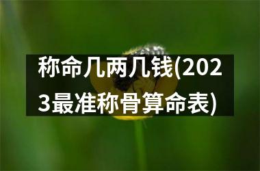 称命几两几钱(2025最准称骨算命表)