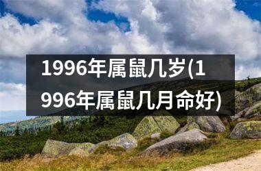 1996年属鼠几岁(1996年属鼠几月命好)