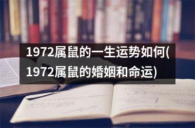 1972属鼠的一生运势如何(1972属鼠的婚姻和命运)