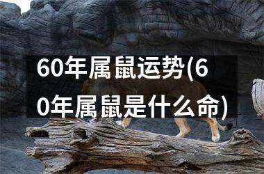 60年属鼠运势(60年属鼠是什么命)