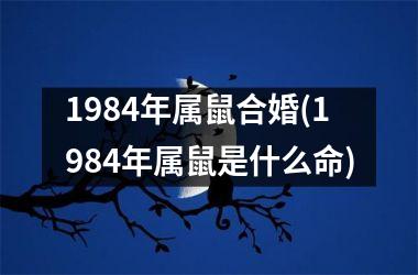 1984年属鼠合婚(1984年属鼠是什么命)