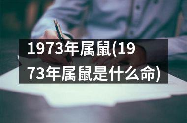 1973年属鼠(1973年属鼠是什么命)