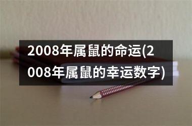 2008年属鼠的命运(2008年属鼠的幸运数字)