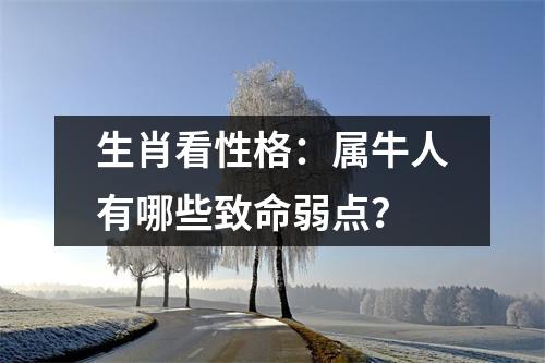 生肖看性格：属牛人有哪些致命弱点？