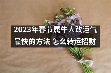 <h3>2025年春节属牛人改运气快的方法 怎么转运招财