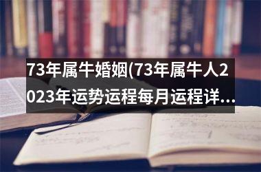 <h3>73年属牛婚姻(73年属牛人2025年运势运程每月运程详解)