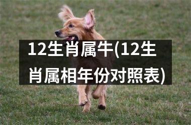 <h3>12生肖属牛(12生肖属相年份对照表)