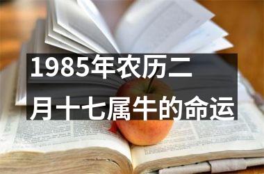 1985年农历二月十七属牛的命运