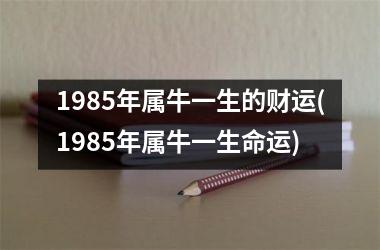 1985年属牛一生的财运(1985年属牛一生命运)