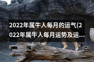 <h3>2022年属牛人每月的运气(2022年属牛人每月运势及运程)