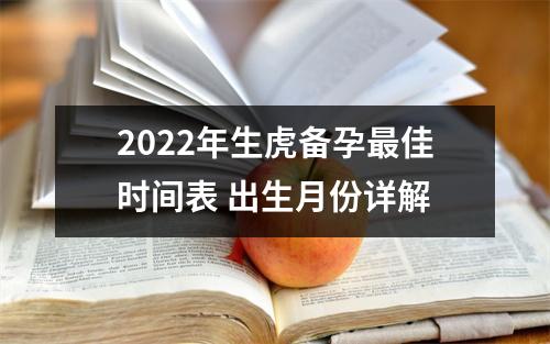 2025年生虎备孕佳时间表出生月份详解