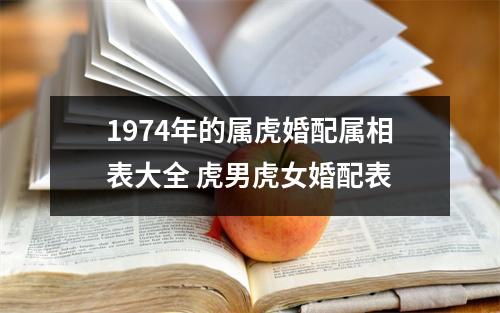 1974年的属虎婚配属相表大全虎男虎女婚配表