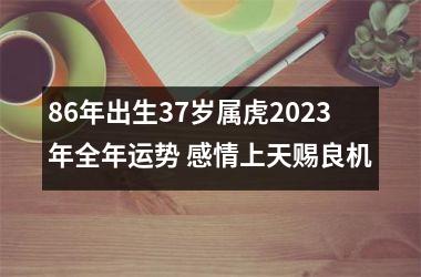 86年出生37岁属虎2025年全年运势 感情上天赐良机