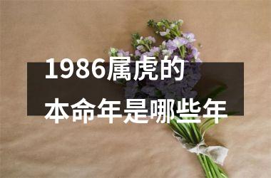 1986属虎的本命年是哪些年