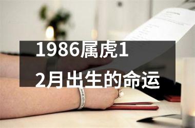 1986属虎12月出生的命运