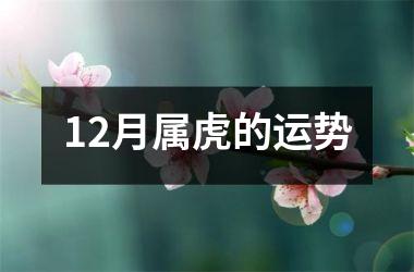 <h3>12月属虎的运势