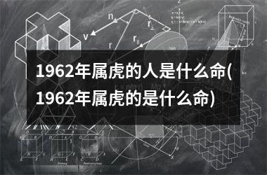 1962年属虎的人是什么命(1962年属虎的是什么命)