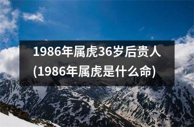 <h3>1986年属虎36岁后贵人(1986年属虎是什么命)