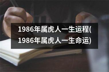 1986年属虎人一生运程(1986年属虎人一生命运)