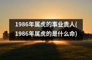 1986年属虎的事业贵人(1986年属虎的是什么命)