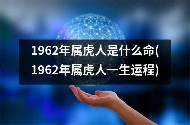 1962年属虎人是什么命(1962年属虎人一生运程)