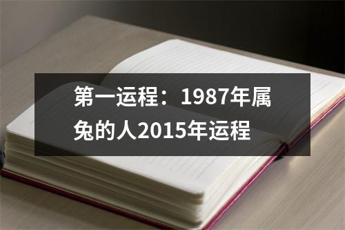 <h3>第一运程：1987年属兔的人2015年运程