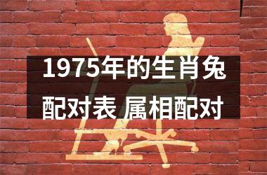 1975年的生肖兔配对表 属相配对