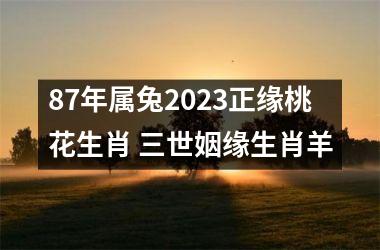 87年属兔2025正缘桃花生肖 三世姻缘生肖羊