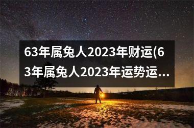 63年属兔人2025年财运(63年属兔人2025年运势运程每月运程)