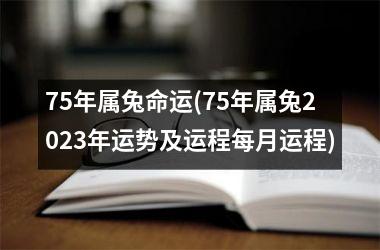 75年属兔命运(75年属兔2025年运势及运程每月运程)